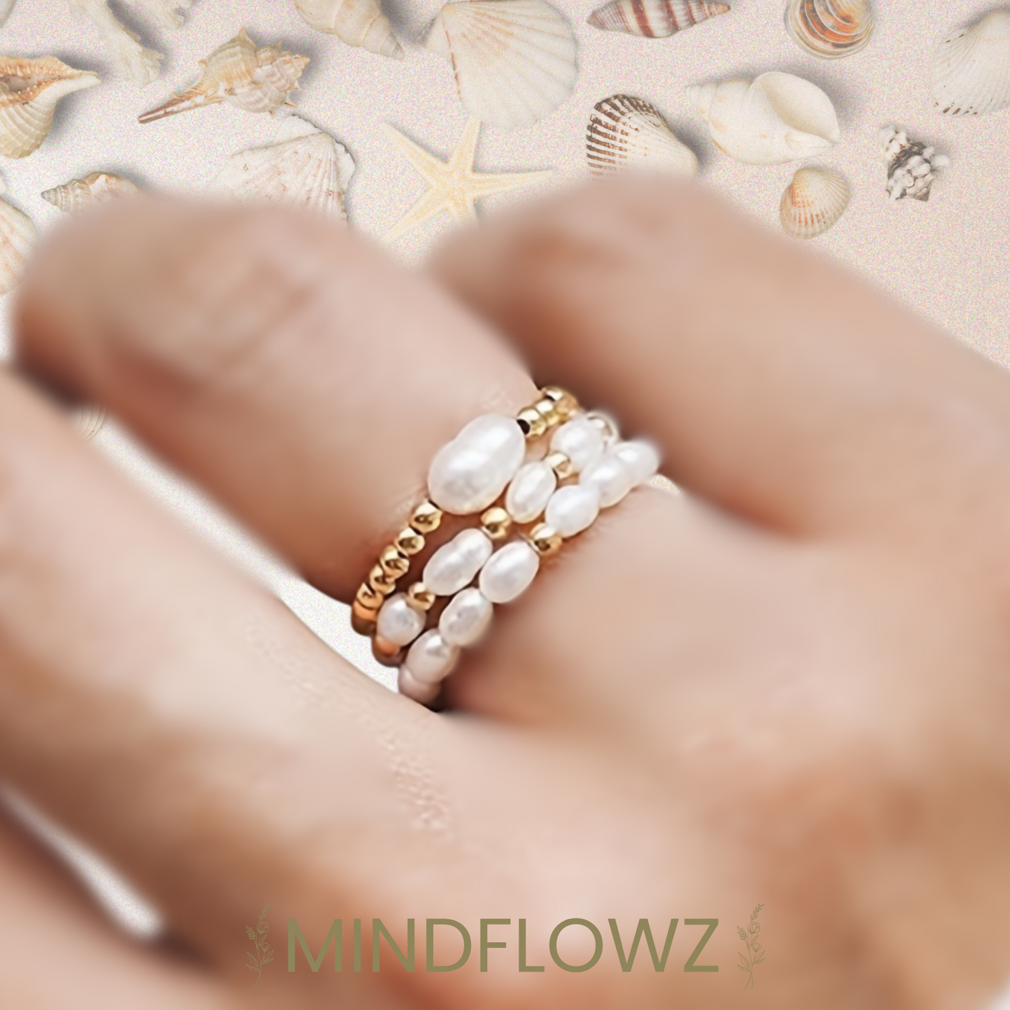 Boho Pearl Ringenset