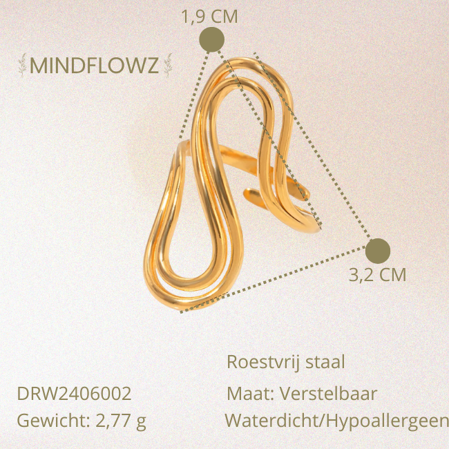 Zoë - Stilig S-formet åpningsring