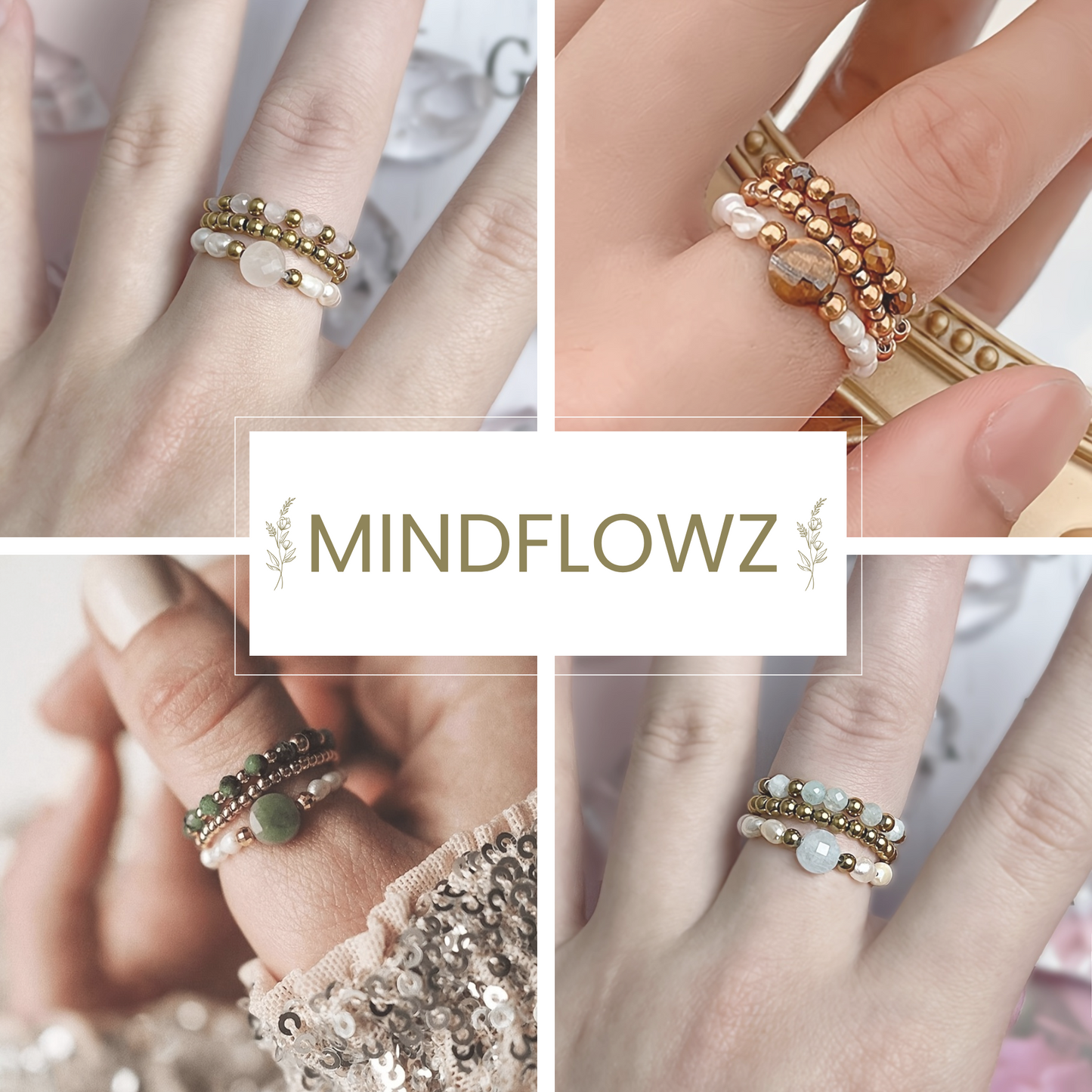 Boho Pearl Ringenset