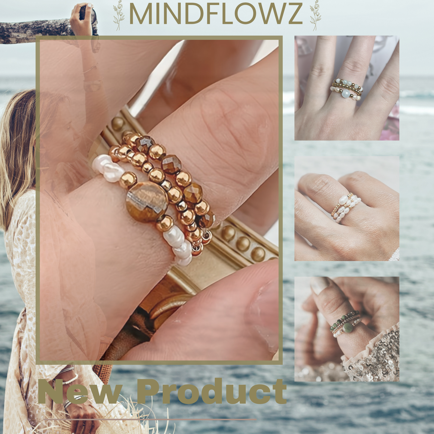 Boho Pearl Ringenset