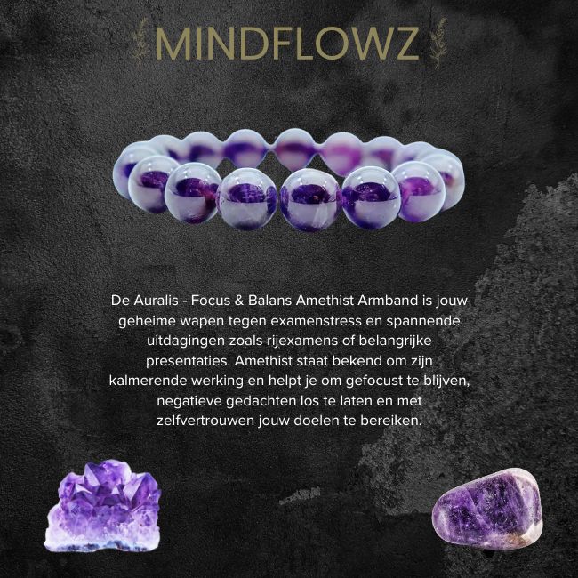 Auralis - Focus & Balance Ametyst armbånd