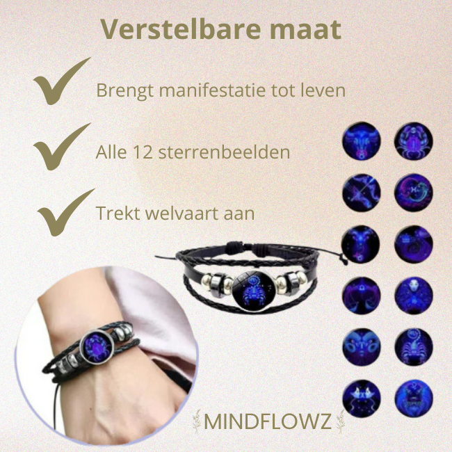 Orion - Lapislazuli Sternzeichen Lederarmband 