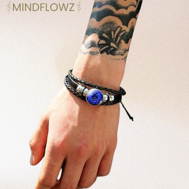 Orion - Lapis Lazuli Zodiak Lederen Armband