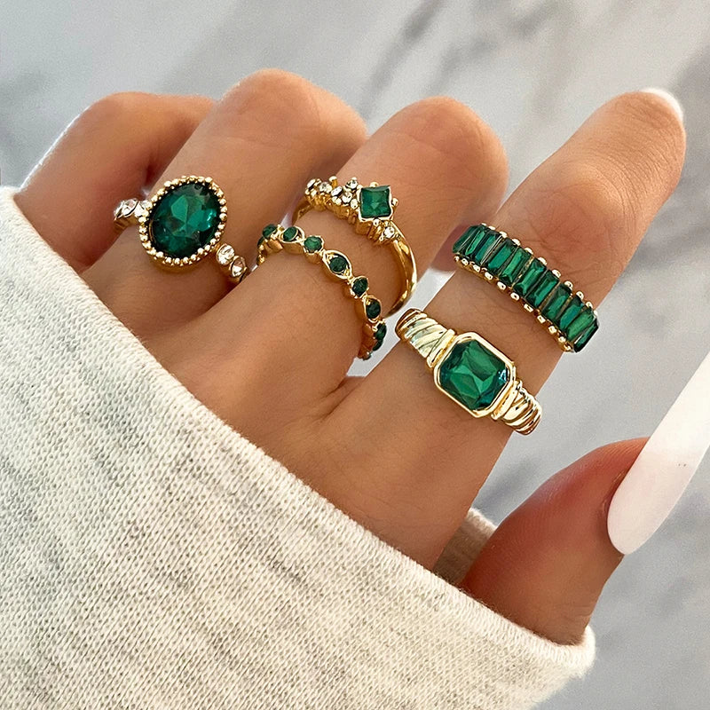 Esme - Betoverende Groene Ringen Set