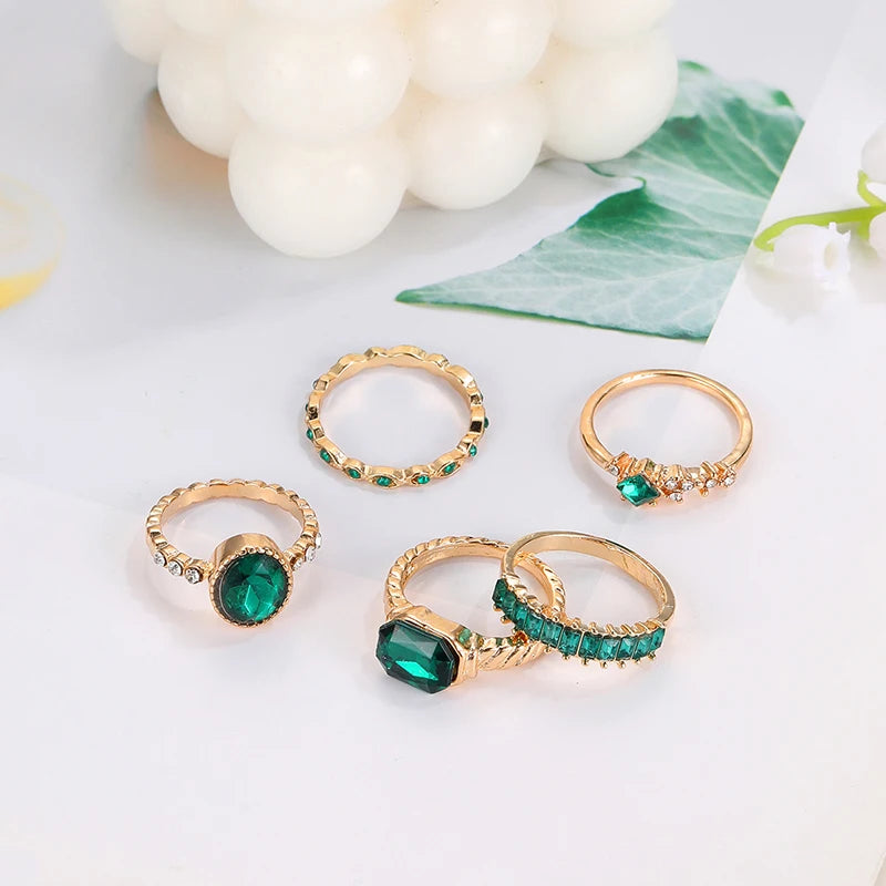 Esme - Betoverende Groene Ringen Set